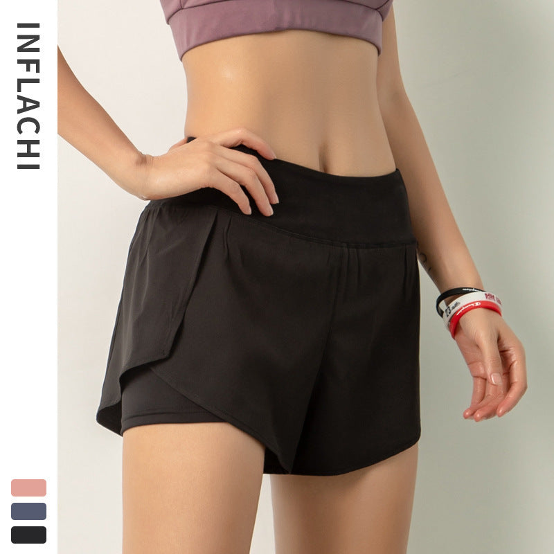 Fitstyle fitness shorts women's summer hot pants night running light proof yoga sports leisure fast dry running breathable