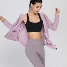 Load image into Gallery viewer, Long  Sun-Proof Workout Clothes Women Mesh Breathable Long-Sleeved Blouse Loose Leisure Sports Running Zipper Jacket

