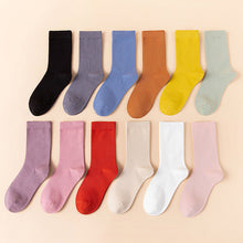 Load image into Gallery viewer, Fitstyle New Mid-Calf Socks Women Casual Anti-Pilling Pure Cotton Socks  High Elastic Waist
