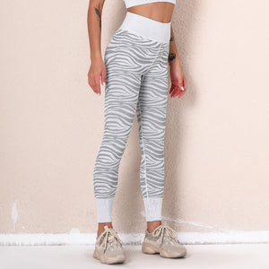 Seamless Striped  Yoga Pants Sportswear Running Fitness Pants Women  High Waist Tight Trousers