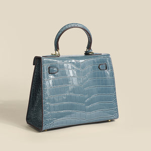 Traci K Collection Crocodile Pattern Kelly Bag European and American retro handbag stone pattern women's bag