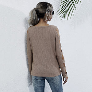 Round Neck Long Sleeve Casual Shirt