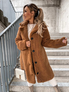 Women's lapel freelance long coat