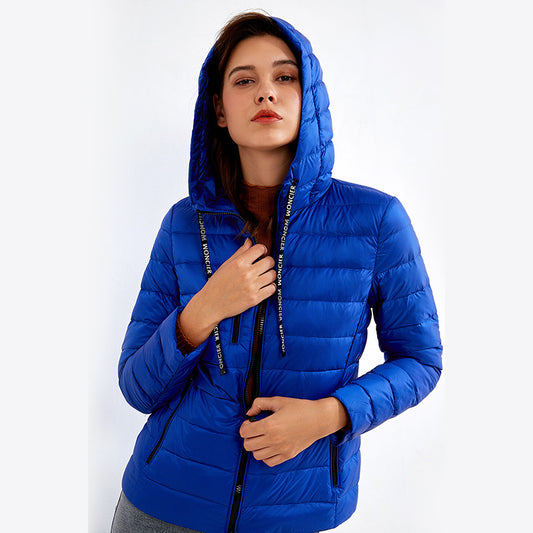 Slim Fit Zipper Blue Urban Loose Down Jacket