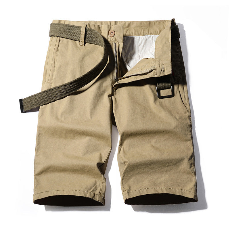 Work Shorts: Men's new fashion, versatile, washed solid color six point sports pants, casual men's pants