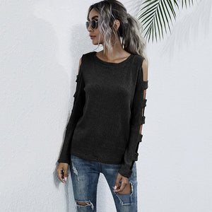 Round Neck Long Sleeve Casual Shirt