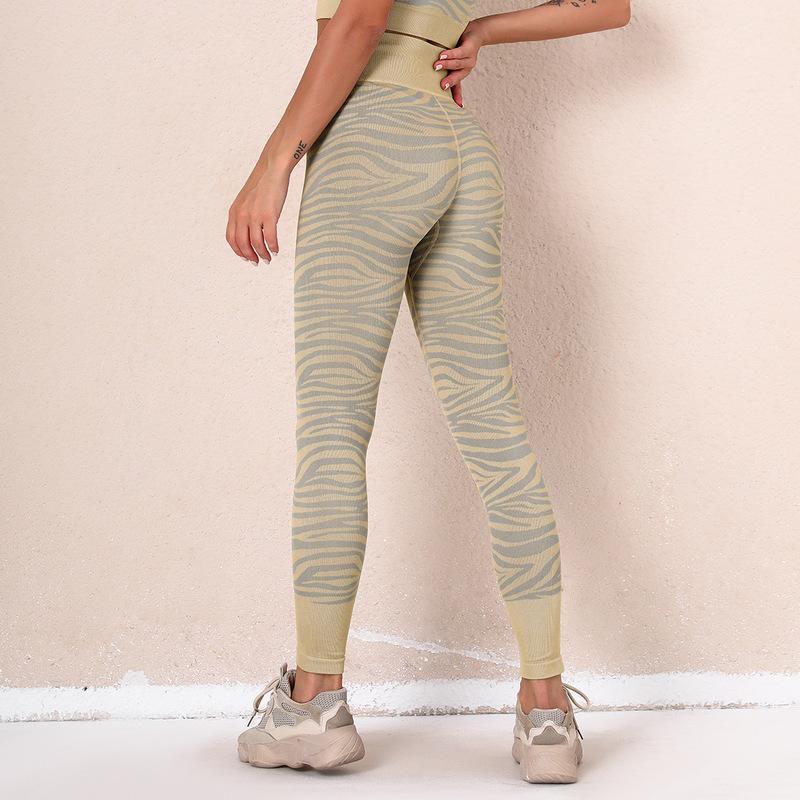 Seamless Striped  Yoga Pants Sportswear Running Fitness Pants Women  High Waist Tight Trousers
