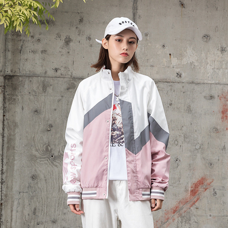 Men and Women's Sports Jacket Reflective Night Visual Leader Ball Service Student Loose Casual Coat Men