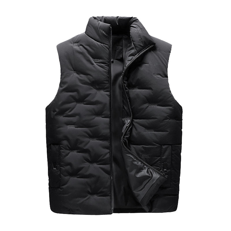 Men's Hooded Thickened Down Cotton Tank Top Plus Size