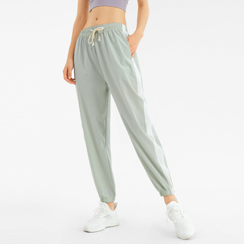 Spring and Summer Thin Quick-Drying Track Pants Women Harem Casual Solid Color Loose Tappered Running Fitness Cropped Yoga Pants