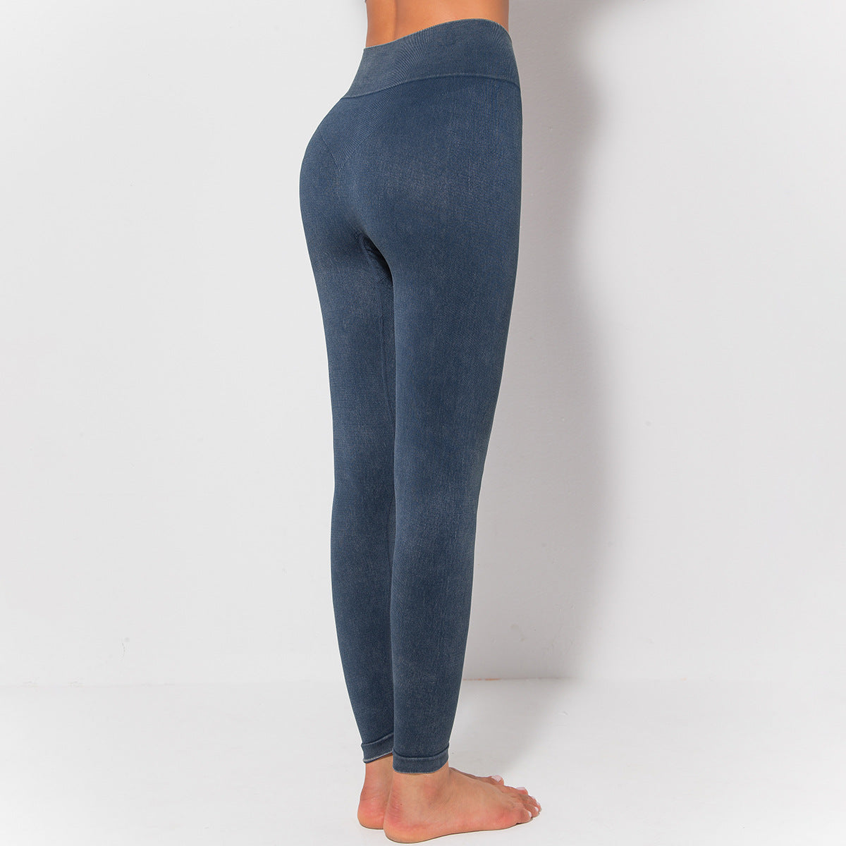 Seamless Lined Washed Stone Washed Yoga Pants Running Fitness Pants Breathable Tight Sportswear For Women