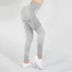 Sports tights  hip lifting stripe high elastic seamless Yoga Pants women's sports Pao yoga clothes pants