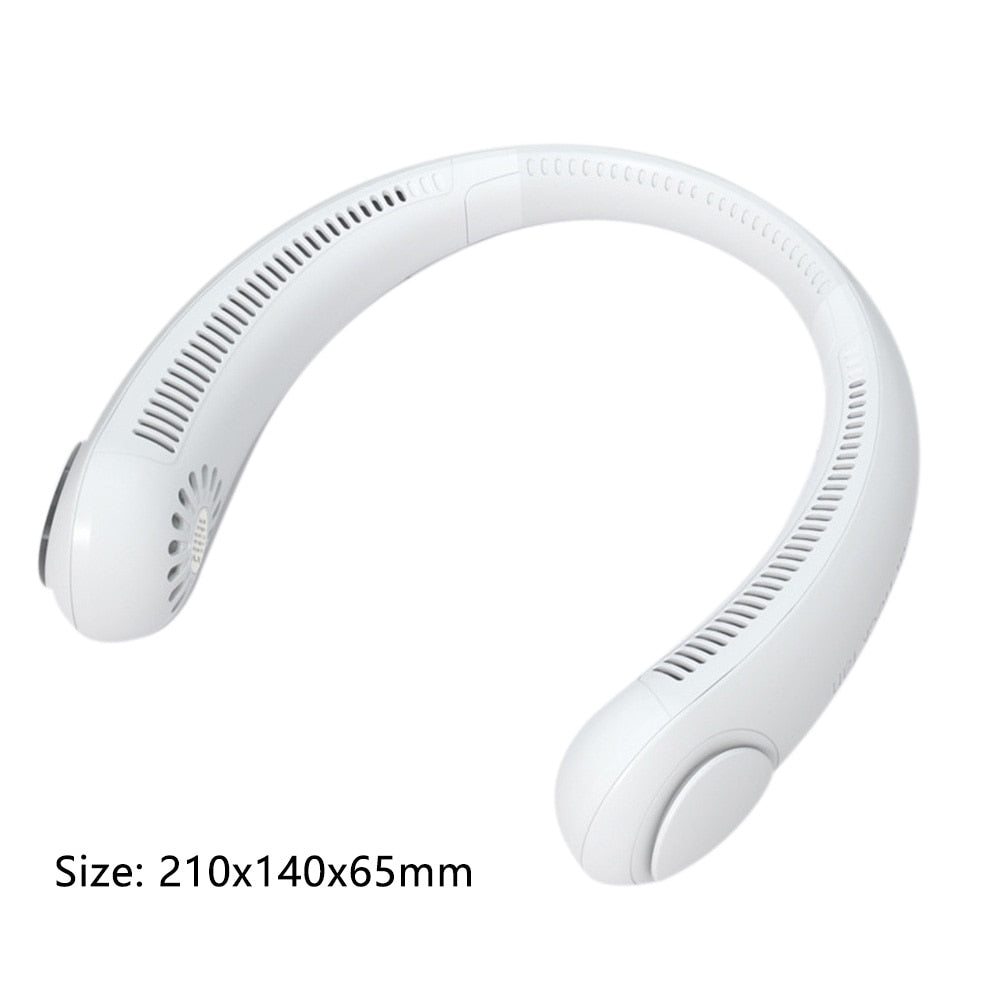 New Portable Hanging Neck Fan Bladeless Fan 3 Speed Adjustable Wearable Neckband Mute Fans USB Rechargeable Neck-mounted Cooler