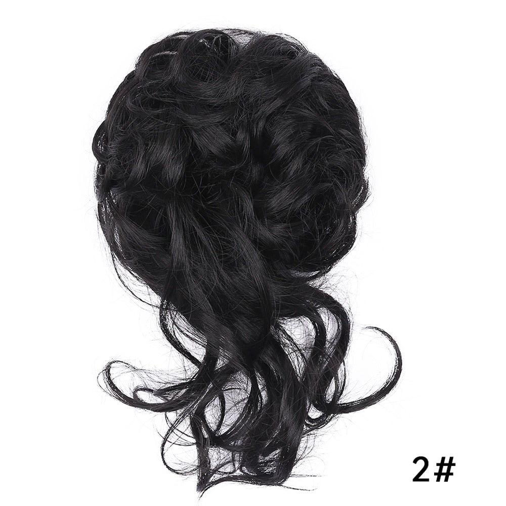 Traci K Beauty Chignon Hair Extension Curly Fake Hair Bun Short Messy Hair Bun Donuts Elastic Drawstring Ponytail Women