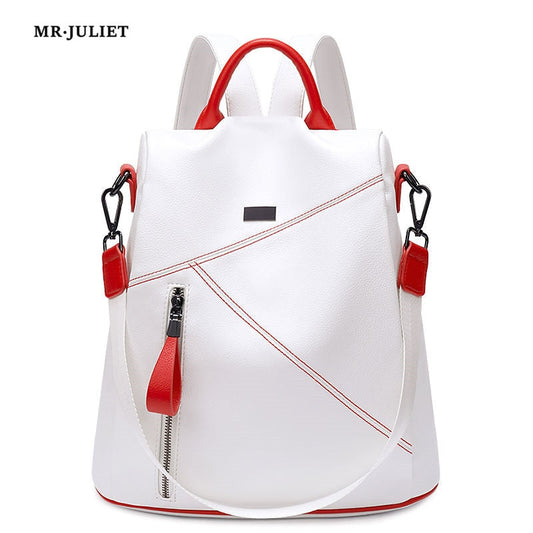 New Simple Fashion Multi-color Versatile Soft Leather Large-capacity Backpack Travel Bag