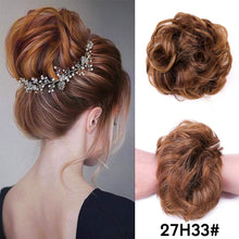Load image into Gallery viewer, Traci K Beauty Curly Hair Bun Synthetic Hair Bun Chignon Elastic Bands Ponytail Curly Hair Extension Short Hair Messy Donut  Ponytail for Woman
