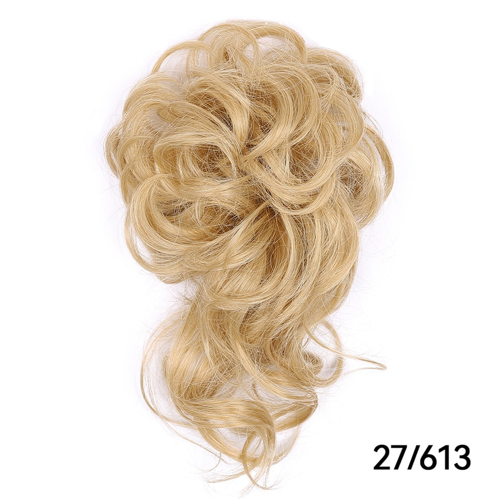Traci K Beauty Chignon Hair Extension Curly Fake Hair Bun Short Messy Hair Bun Donuts Elastic Drawstring Ponytail Women