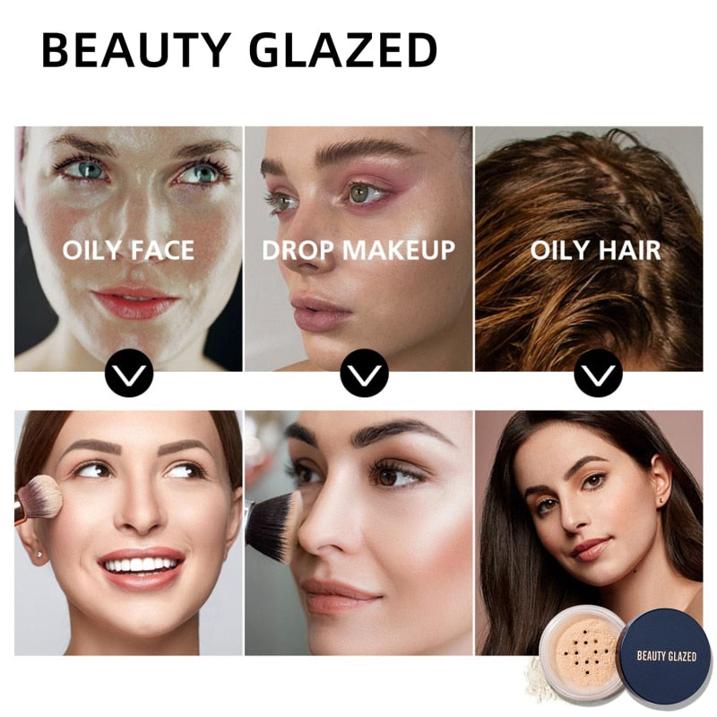 Traci K BEAUTY GLAZED Face Loose Powder Mineral 2 Colors Waterproof Matte Setting Oil-control Professional Women’s Cosmetics Makeup