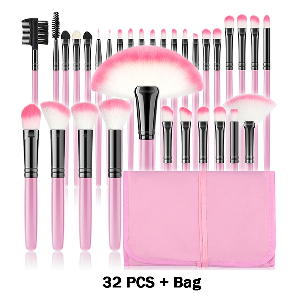 Traci K Beauty Professional (Vegan) 8PCS-32PCS Makeup Brush Set Cosmetic Makeup For Face Make Up Tools Women Beauty Professional Foundation Blush Eyeshadow