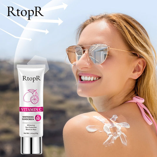 RtopR by Traci K beauty  VITAMIN C Whitening SPF50+ Lasting Sunscreen Fast Film Formation Sun Protection Hydrating Block Uv Rays Skin Care