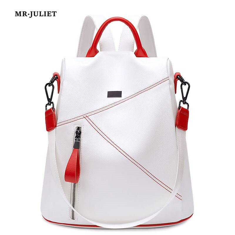 New Simple Fashion Multi-color Versatile Soft Leather Large-capacity Backpack Travel Bag
