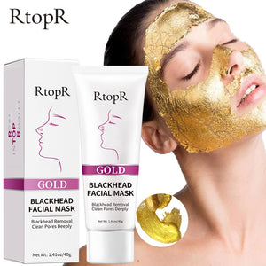 RtopR by Traci K Beauty- New Gold Remove Blackhead Gel Facial Pore Peeling Acne Treatment Nose Deep Cleansing Face Whitening Hydrating  Golden mud