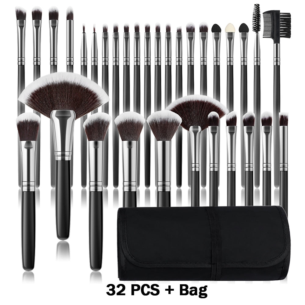 Traci K Beauty Professional (Vegan) 8PCS-32PCS Makeup Brush Set Cosmetic Makeup For Face Make Up Tools Women Beauty Professional Foundation Blush Eyeshadow