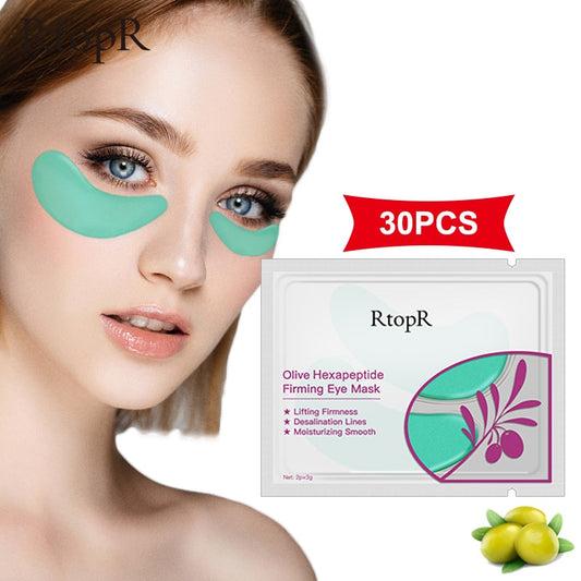 RtopR by Traci K Beauty -30pcs Olive Firming Eye Mask Natural Moisturizing Gel Eye Patches Remove Dark Circles Anti Age Bag Eye Wrinkle Skin Care