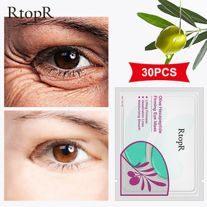 RtopR by Traci K Beauty -30pcs Olive Firming Eye Mask Natural Moisturizing Gel Eye Patches Remove Dark Circles Anti Age Bag Eye Wrinkle Skin Care
