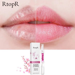 RtopR by Traci K Beauty Cherry Blossom Lip Serum Mask Dry Crack Peeling Repair Reduce Lip Fine Lines Essence Moisturizing Beauty Care 3ml