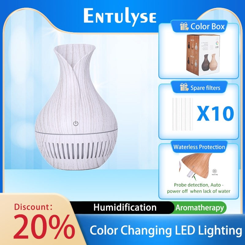 Portable Ultrasonic Air Humidifier Aromatherapy Diffuser Essential Oil Mini Car Home Mist Maker Defusers USB Humificador LED