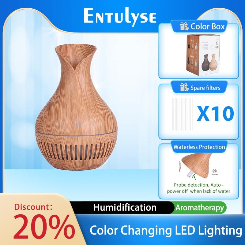 Portable Ultrasonic Air Humidifier Aromatherapy Diffuser Essential Oil Mini Car Home Mist Maker Defusers USB Humificador LED