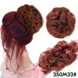 Traci K Beauty Chignon Hair Extension Curly Fake Hair Bun Short Messy Hair Bun Donuts Elastic Drawstring Ponytail Women