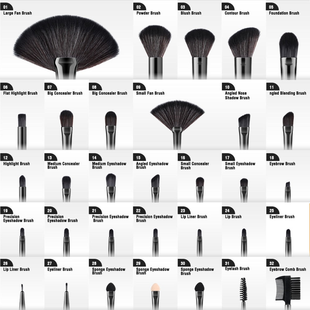 Traci K Beauty Professional (Vegan) 8PCS-32PCS Makeup Brush Set Cosmetic Makeup For Face Make Up Tools Women Beauty Professional Foundation Blush Eyeshadow
