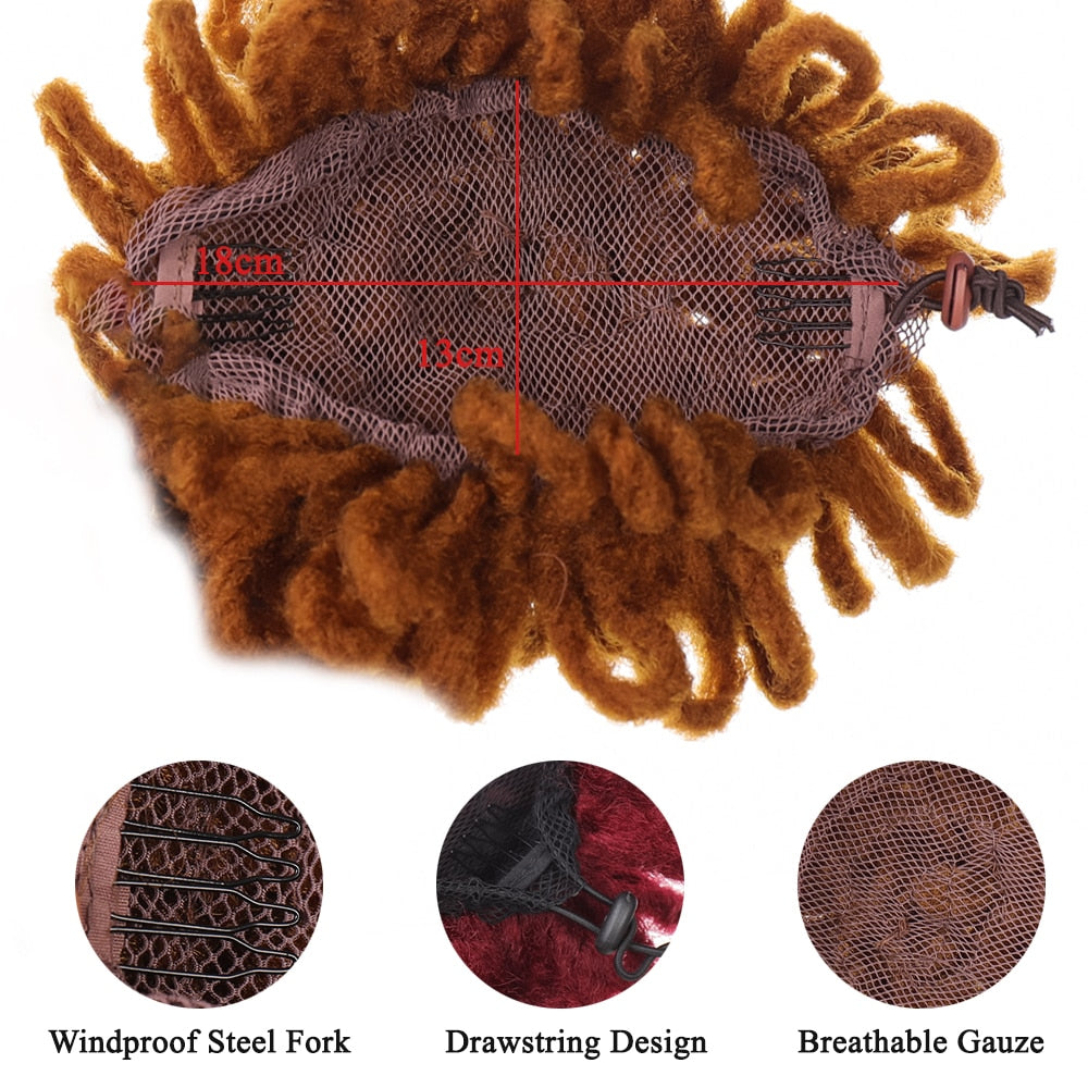 Synthetic Hair Bun Afro Chignon Drawstring Ponytail Clip In Pony Tail Black Puff Curly Women Hair Extension Hairpieces