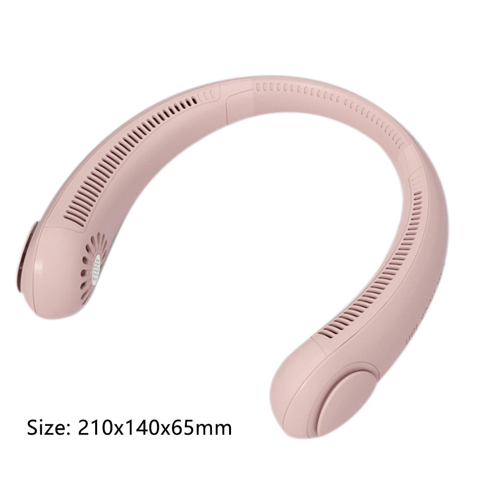 New Portable Hanging Neck Fan Bladeless Fan 3 Speed Adjustable Wearable Neckband Mute Fans USB Rechargeable Neck-mounted Cooler