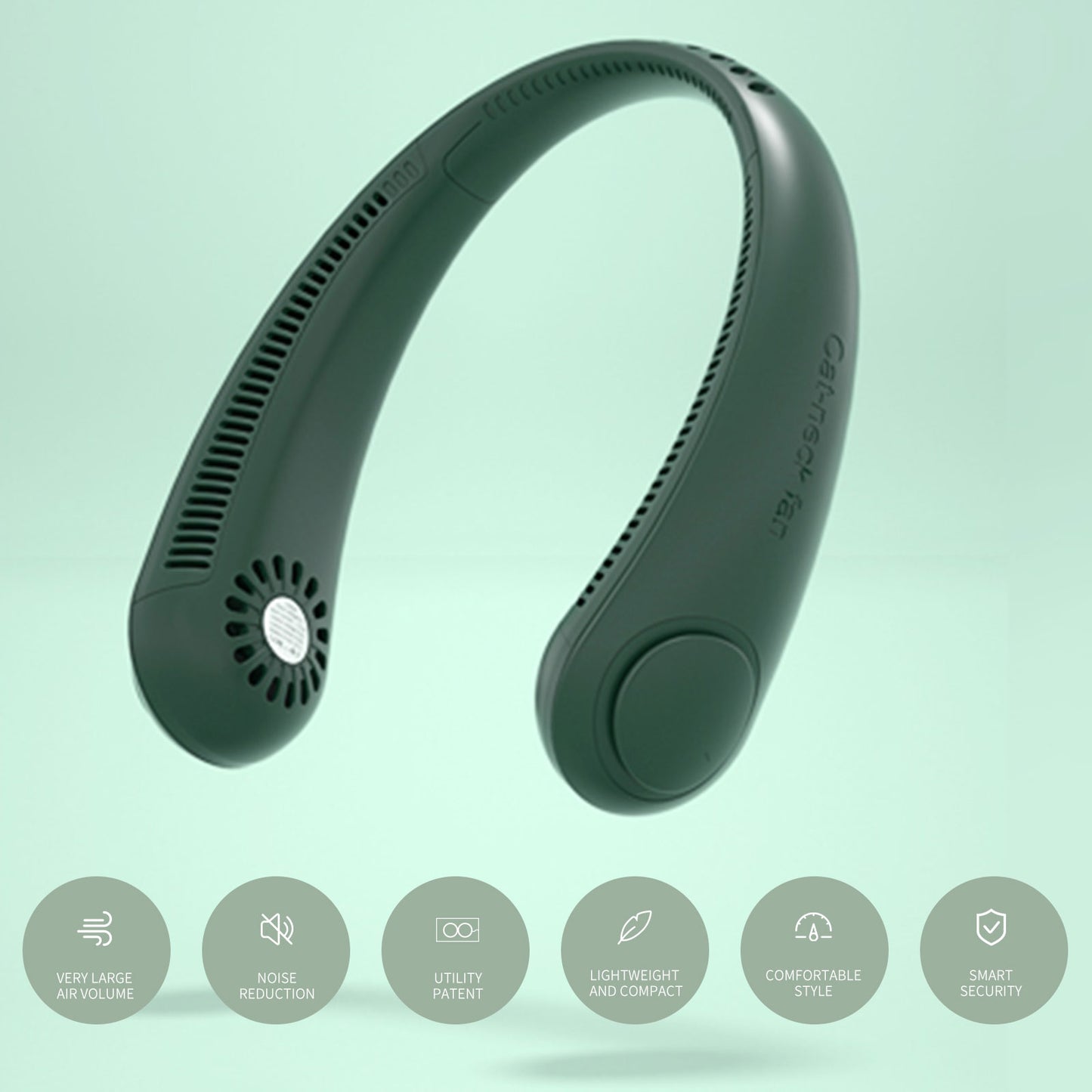 New Portable Hanging Neck Fan Bladeless Fan 3 Speed Adjustable Wearable Neckband Mute Fans USB Rechargeable Neck-mounted Cooler