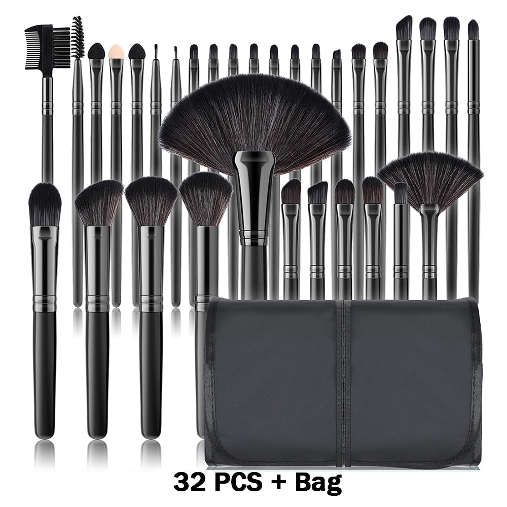 Traci K Beauty Professional (Vegan) 8PCS-32PCS Makeup Brush Set Cosmetic Makeup For Face Make Up Tools Women Beauty Professional Foundation Blush Eyeshadow