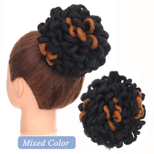 Synthetic Hair Bun Afro Chignon Drawstring Ponytail Clip In Pony Tail Black Puff Curly Women Hair Extension Hairpieces