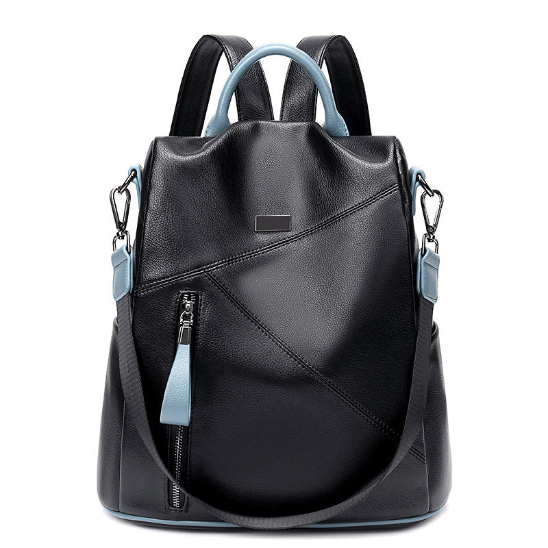 New Simple Fashion Multi-color Versatile Soft Leather Large-capacity Backpack Travel Bag