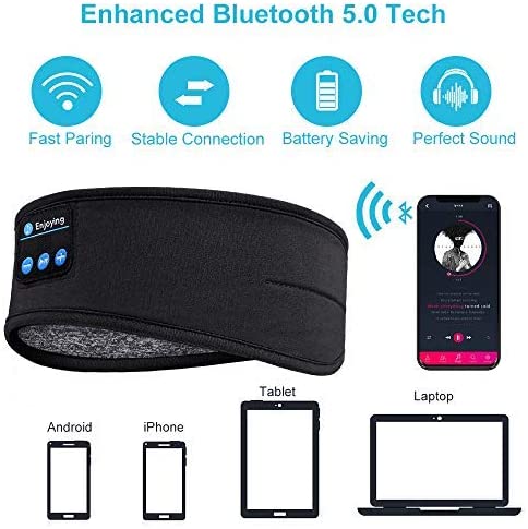 Hot Bluetooth Sleeping Headphones Sport Music Player Headband Thin Soft Elastic Comfortable Wireless Music Headset Eye Mask