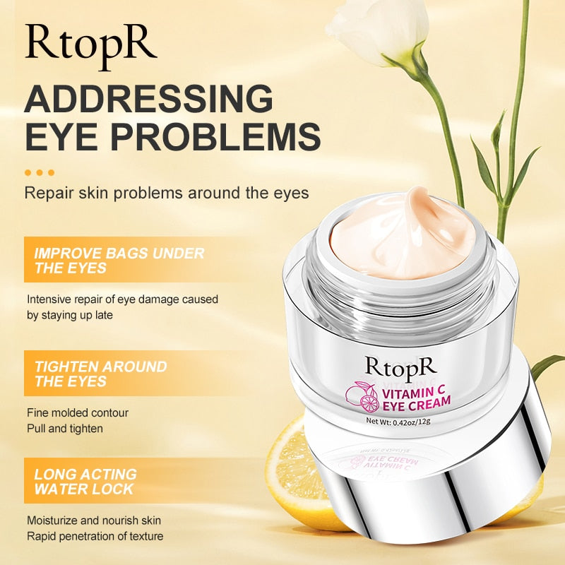 RtopR by Traci K Beauty VITAMIN C Eye Cream Moisturizing Improve The Dark Circles and Dark SpotsWhitening Active Ingredients Skin Shiny Dry Ice Beauty Health