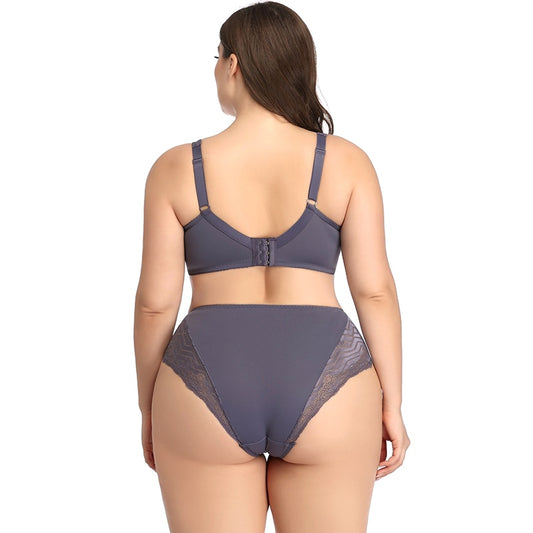 Ultra thin Large size Women's underwear Set Sexy Breathable Comfort Push up Bra Sexy Steel Free Panty Bra Lingerie Brief