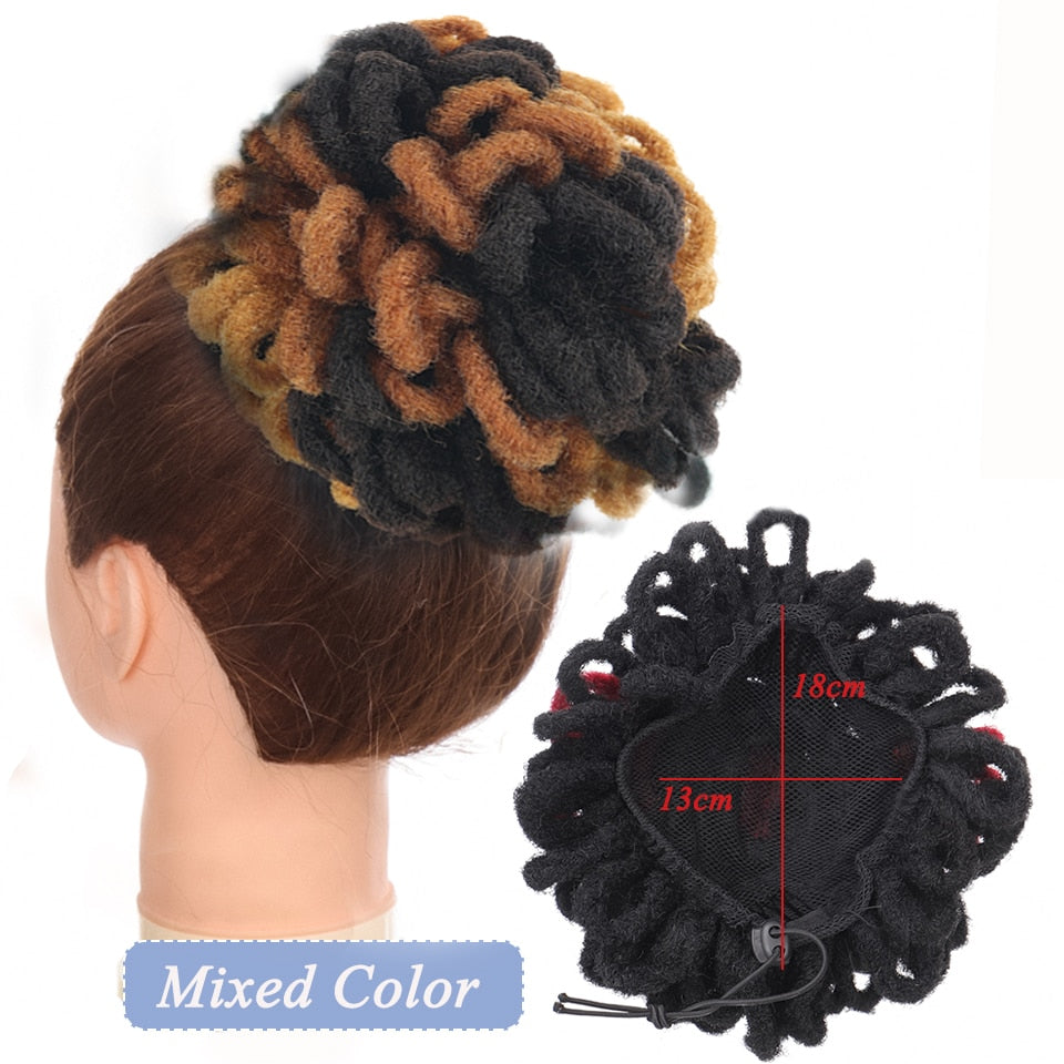 Synthetic Hair Bun Afro Chignon Drawstring Ponytail Clip In Pony Tail Black Puff Curly Women Hair Extension Hairpieces