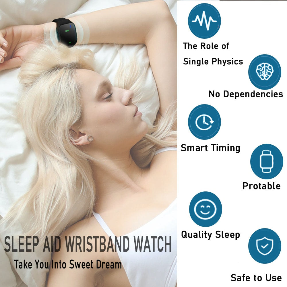 FitstylePulse - Menopause, Sleep Aid Watch Microcurrent Pulse Sleeping Anti-Anxiety Insomnia Hypnosis Device Relief Relax Hand Massage Pressure Soothing