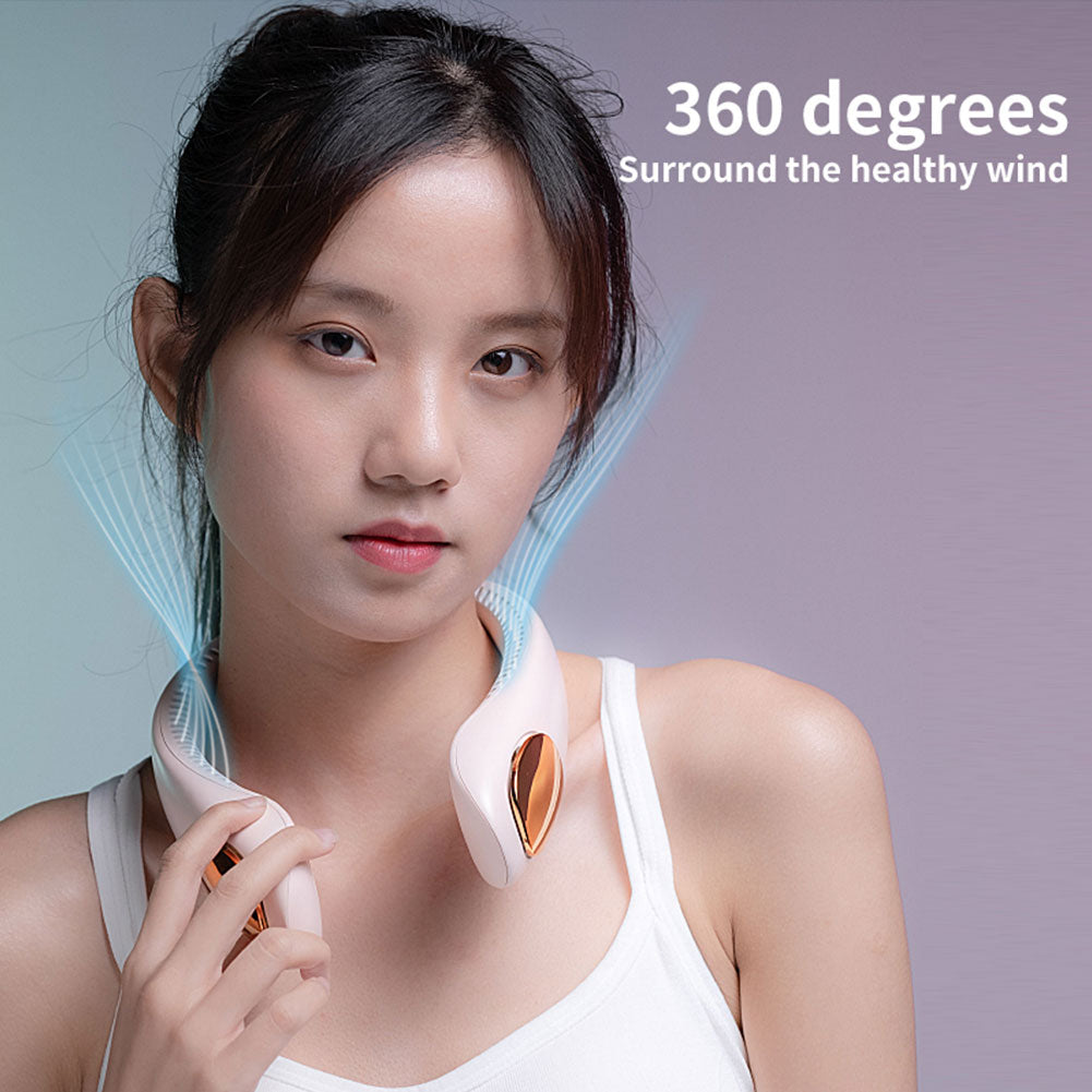 New Portable Hanging Neck Fan Bladeless Fan 3 Speed Adjustable Wearable Neckband Mute Fans USB Rechargeable Neck-mounted Cooler