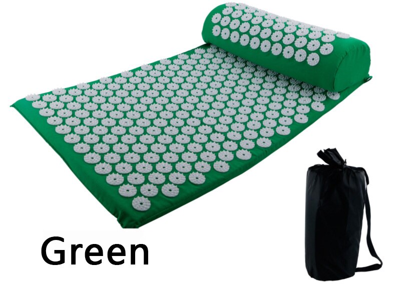 Fitstyle Yoga Massage Mat Acupressure Relieve Stress Back Cushion Massage Yoga Mat Back Pain Relief Needle Pad With Pillow