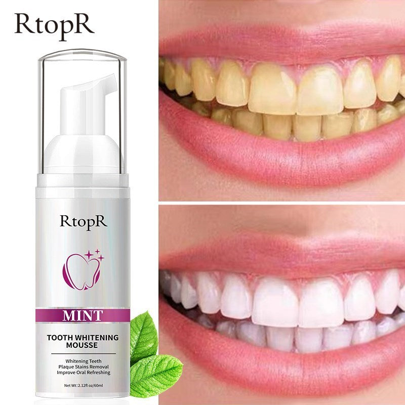 RtopR by Traci K Beauty Teeth Cleansing Whitening Mousse Removes Stains Teeth Whitening Oral Hygiene Mousse Toothpaste Whitening and Staining 60ml