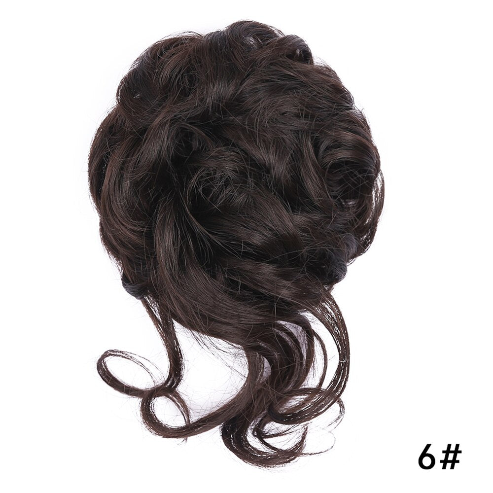Traci K Beauty Chignon Hair Extension Curly Fake Hair Bun Short Messy Hair Bun Donuts Elastic Drawstring Ponytail Women