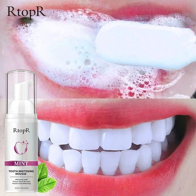 RtopR by Traci K Beauty Teeth Cleansing Whitening Mousse Removes Stains Teeth Whitening Oral Hygiene Mousse Toothpaste Whitening and Staining 60ml
